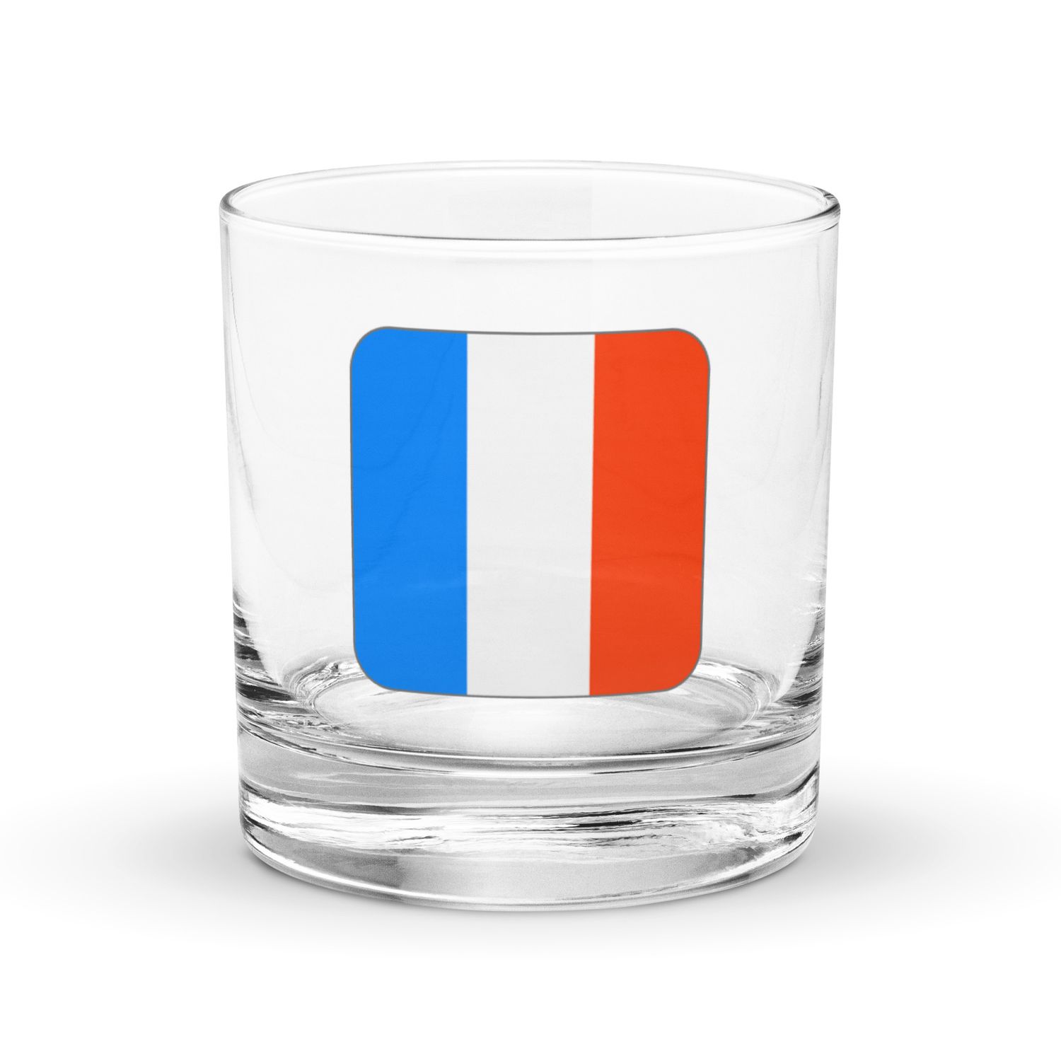 France Flag Rocks Glass