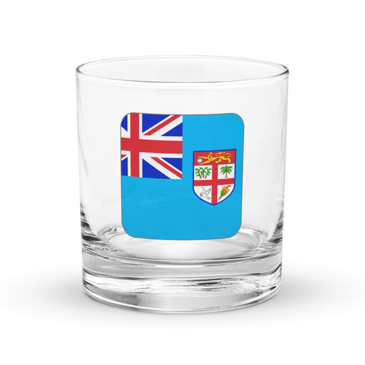 Fiji Flag Rocks Glass