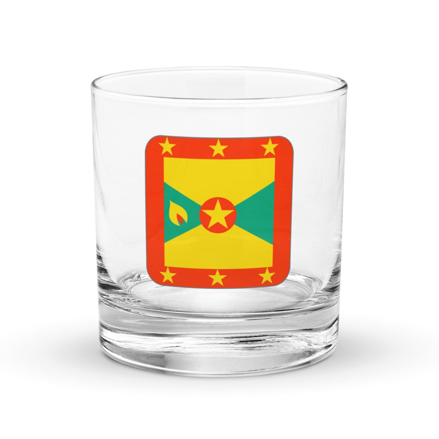 Grenada Flag Rocks Glass