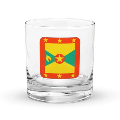 Grenada Flag Rocks Glass