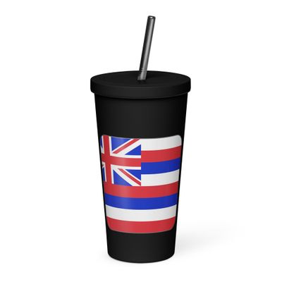 Hawaii Flag Insulated Tumbler with a Straw