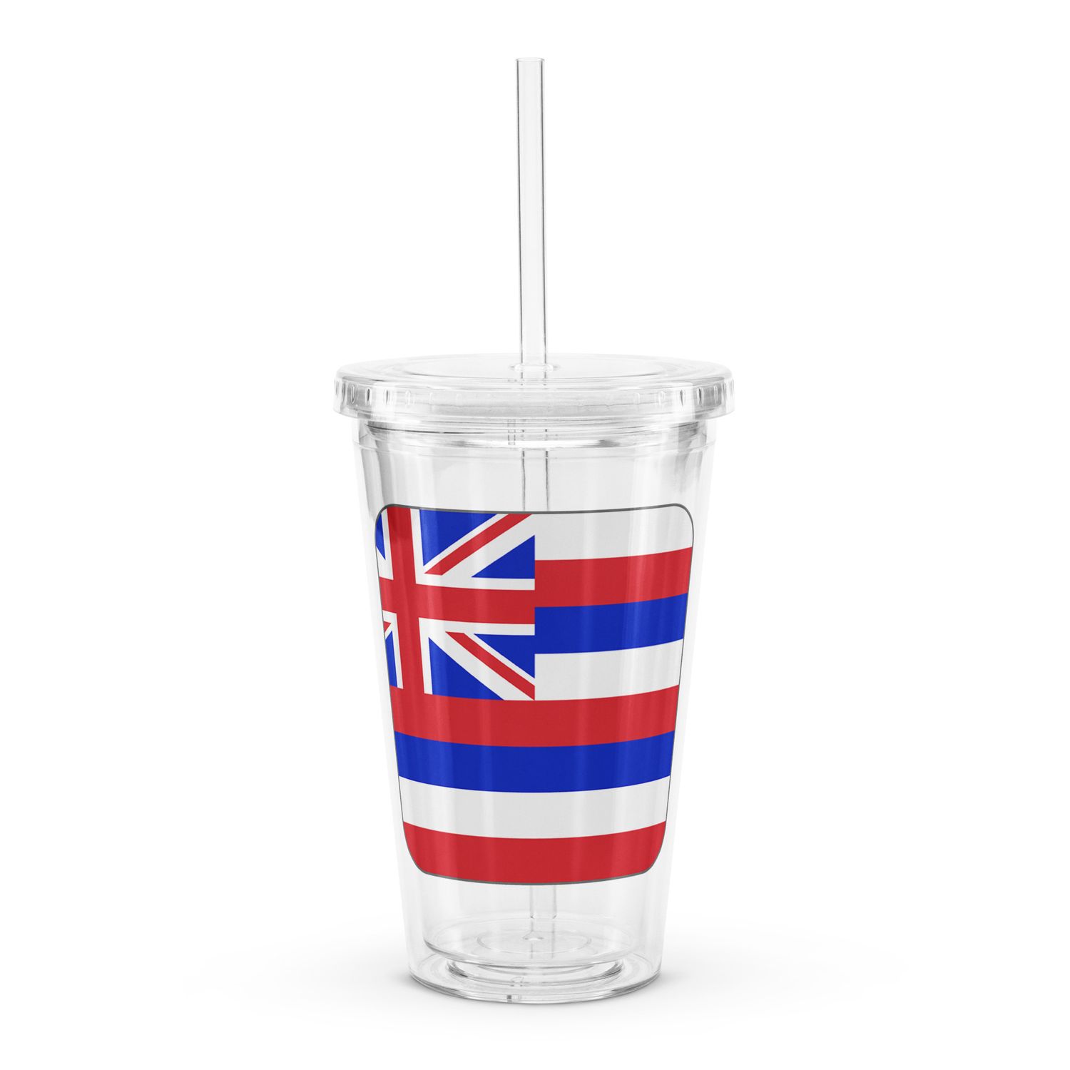Hawaii Flag Clear Plastic Insulated Tumbler