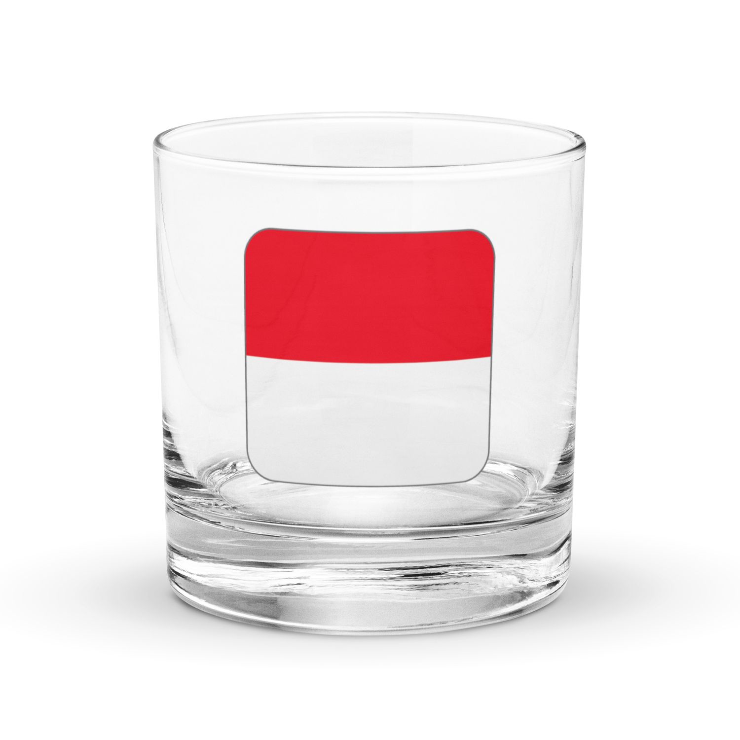Indonesia Flag Rocks Glass