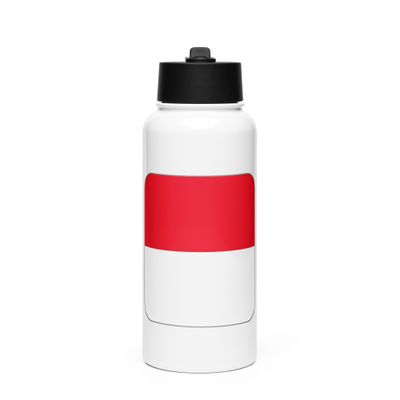 Indonesia Flag Stainless Steel Water Bottle with a Straw Lid