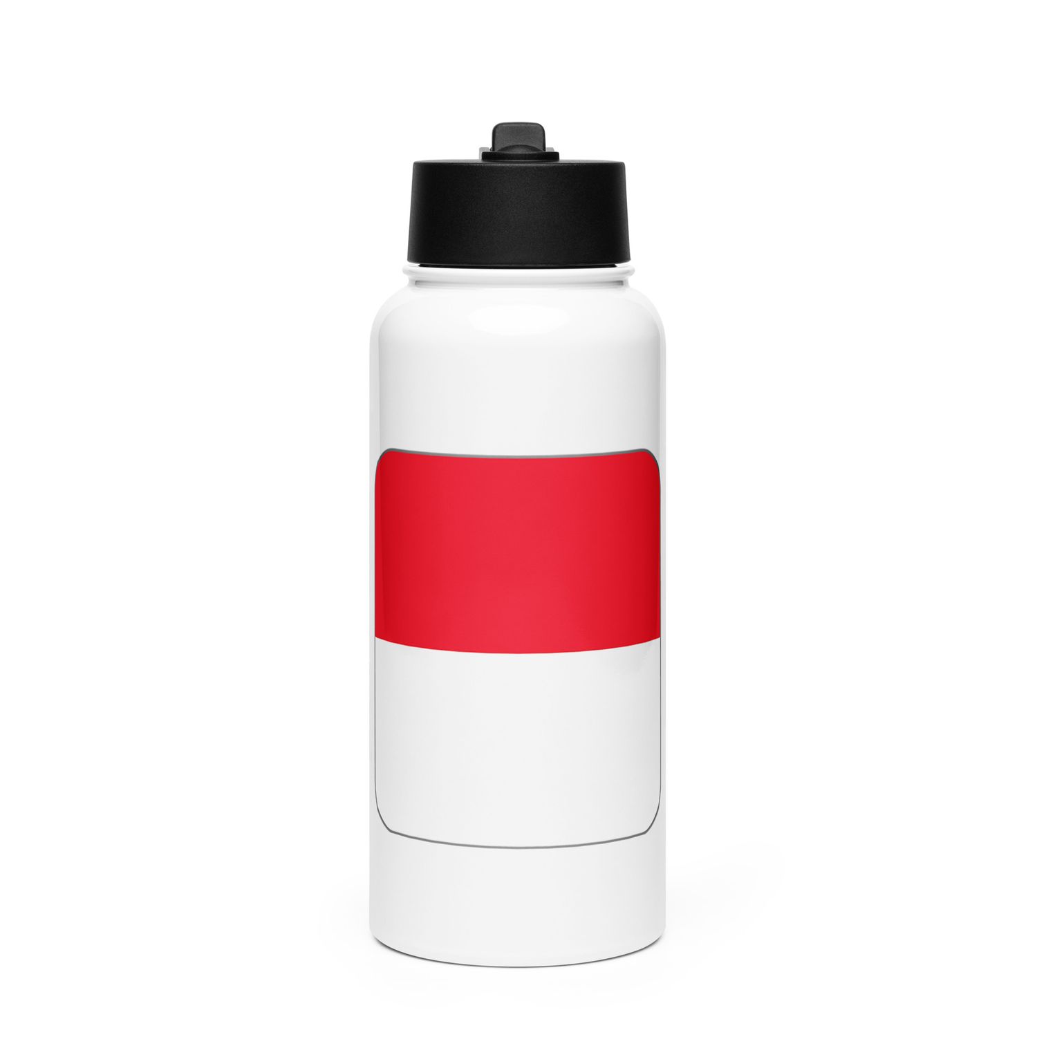Indonesia Flag Stainless Steel Water Bottle with a Straw Lid