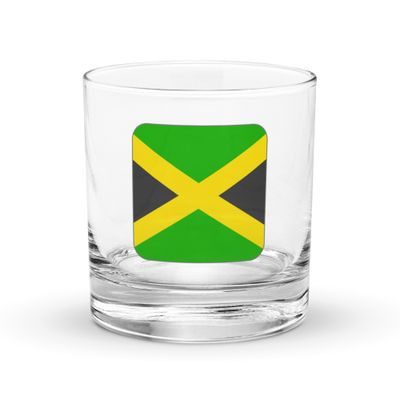 Jamaica Flag Rocks Glass