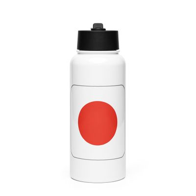 Japan Flag Stainless Steel Water Bottle with a Straw Lid
