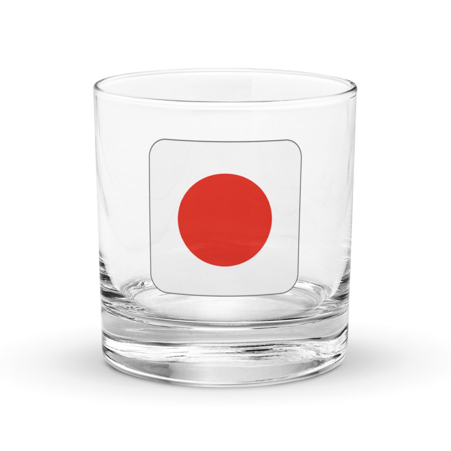 Japan Flag Rocks Glass