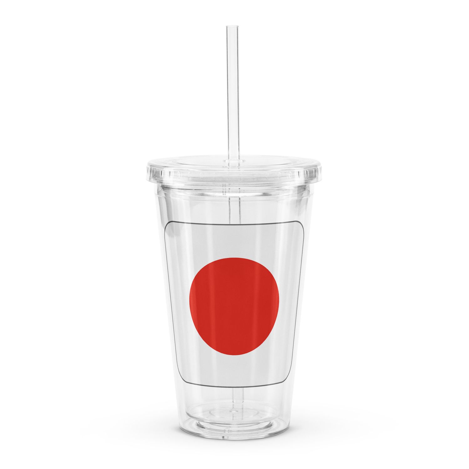 Japan Flag Clear Plastic Insulated Tumbler