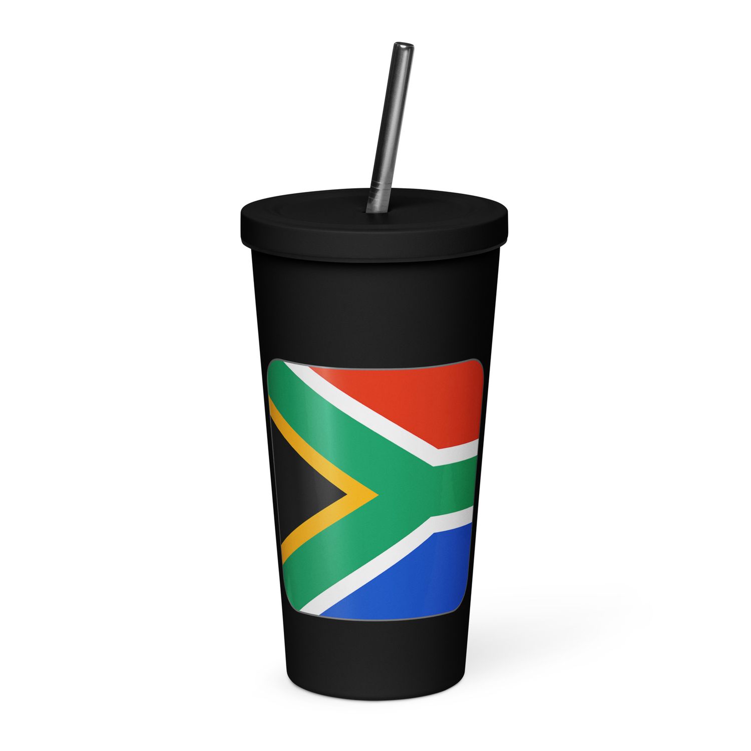 South Africa Flag Insulated Tumbler with a Straw