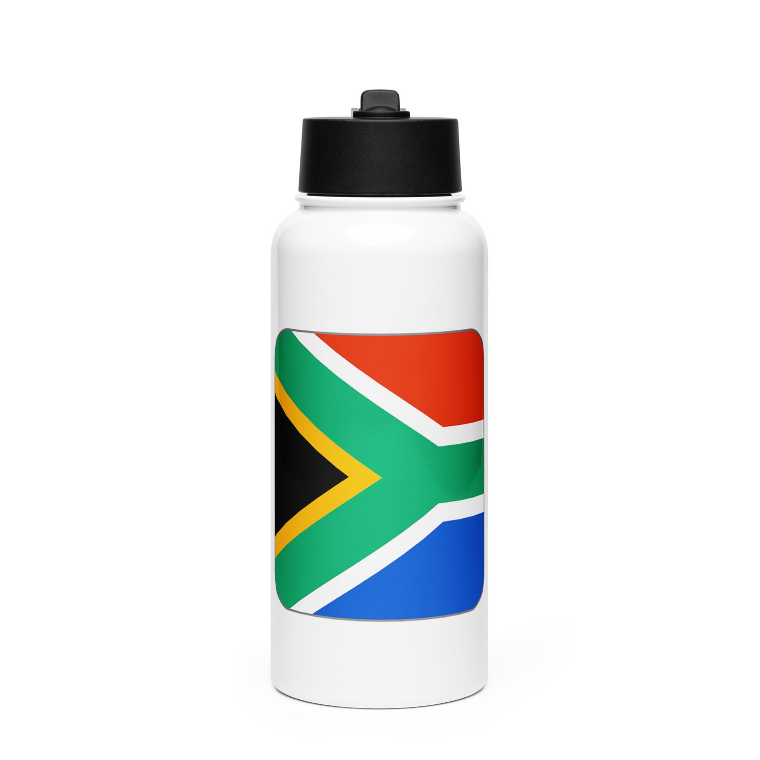 South Africa Flag Stainless Steel Water Bottle with a Straw Lid
