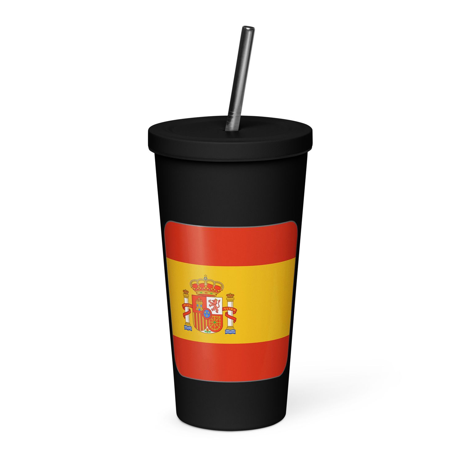 Spain Flag Insulated Tumbler with a Straw