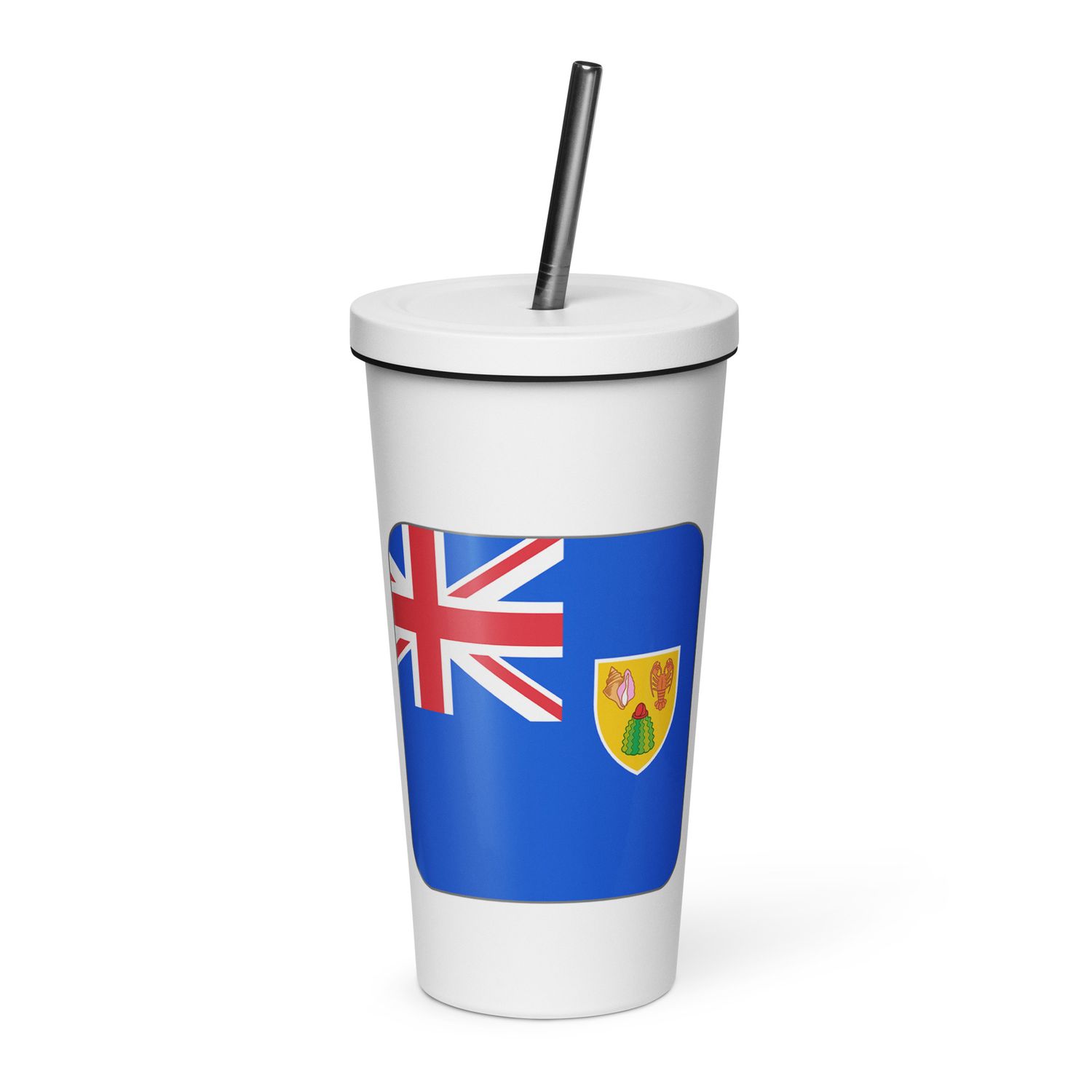 Turks and Caicos Islands Flag Insulated Tumbler with a Straw