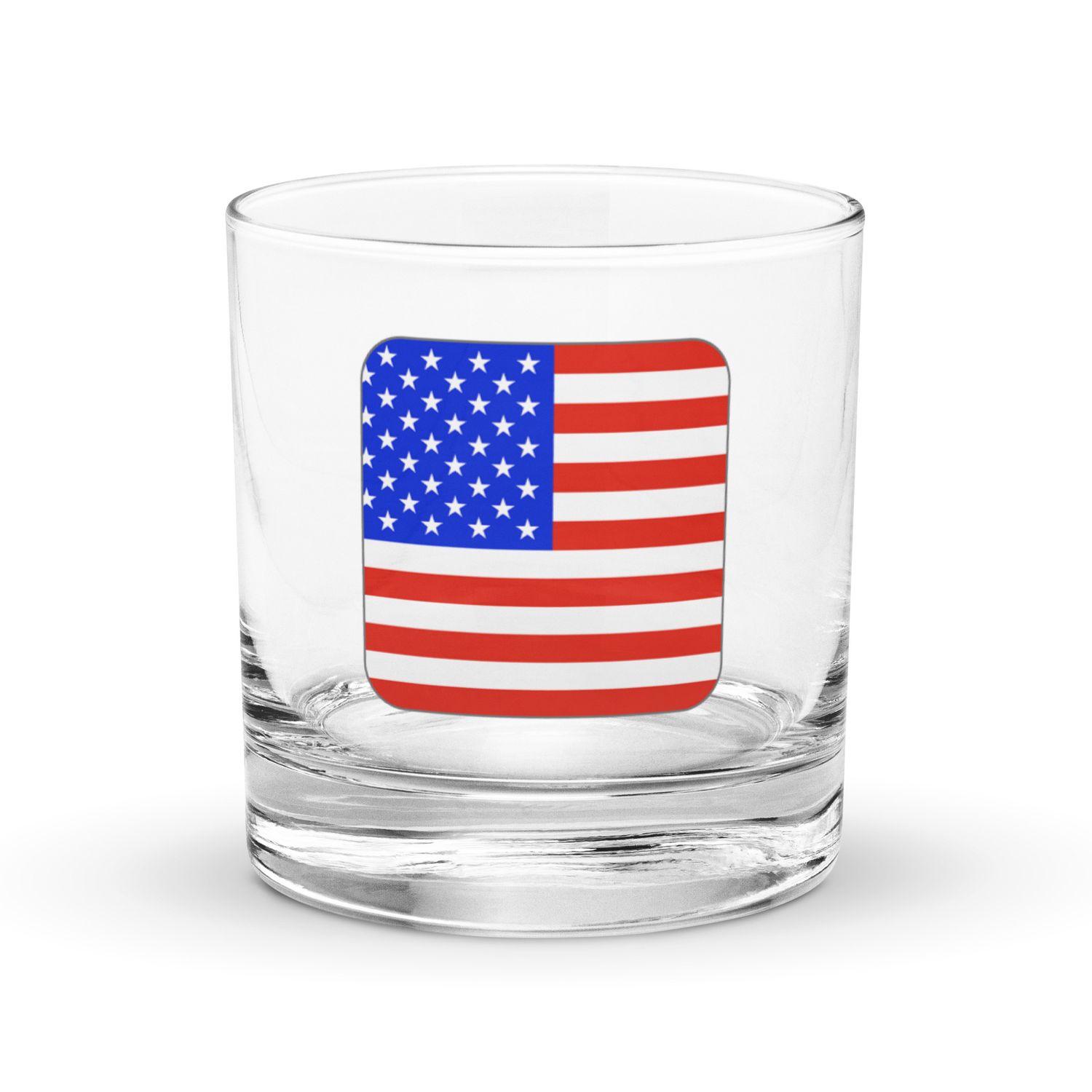 United States Flag Rocks Glass