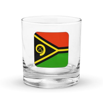 Vanuatu Flag Rocks Glass