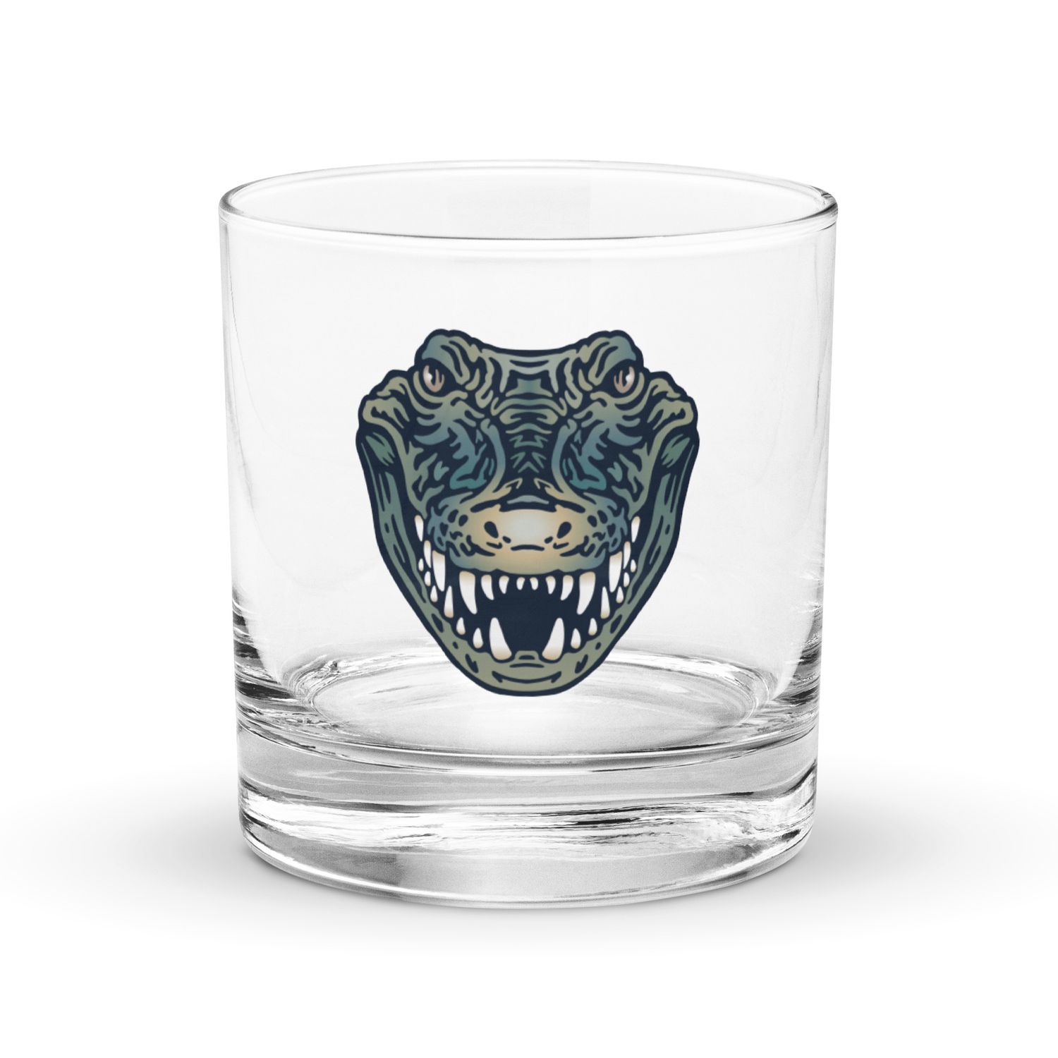 Australian Crocodile Portrait Rocks Glass