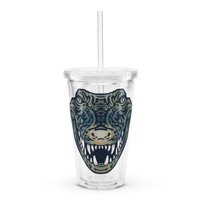 Australian Crocodile Portrait Clear Plastic Insulated Tumbler