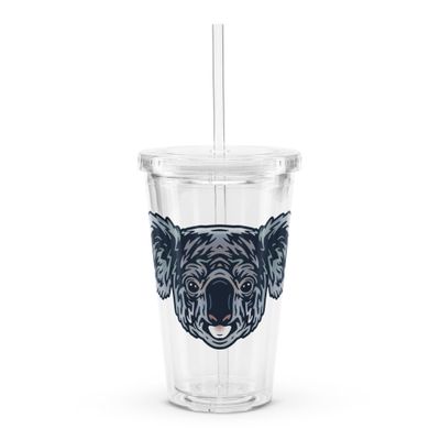 Australian Koala Portrait Clear Plastic Insulated Tumbler