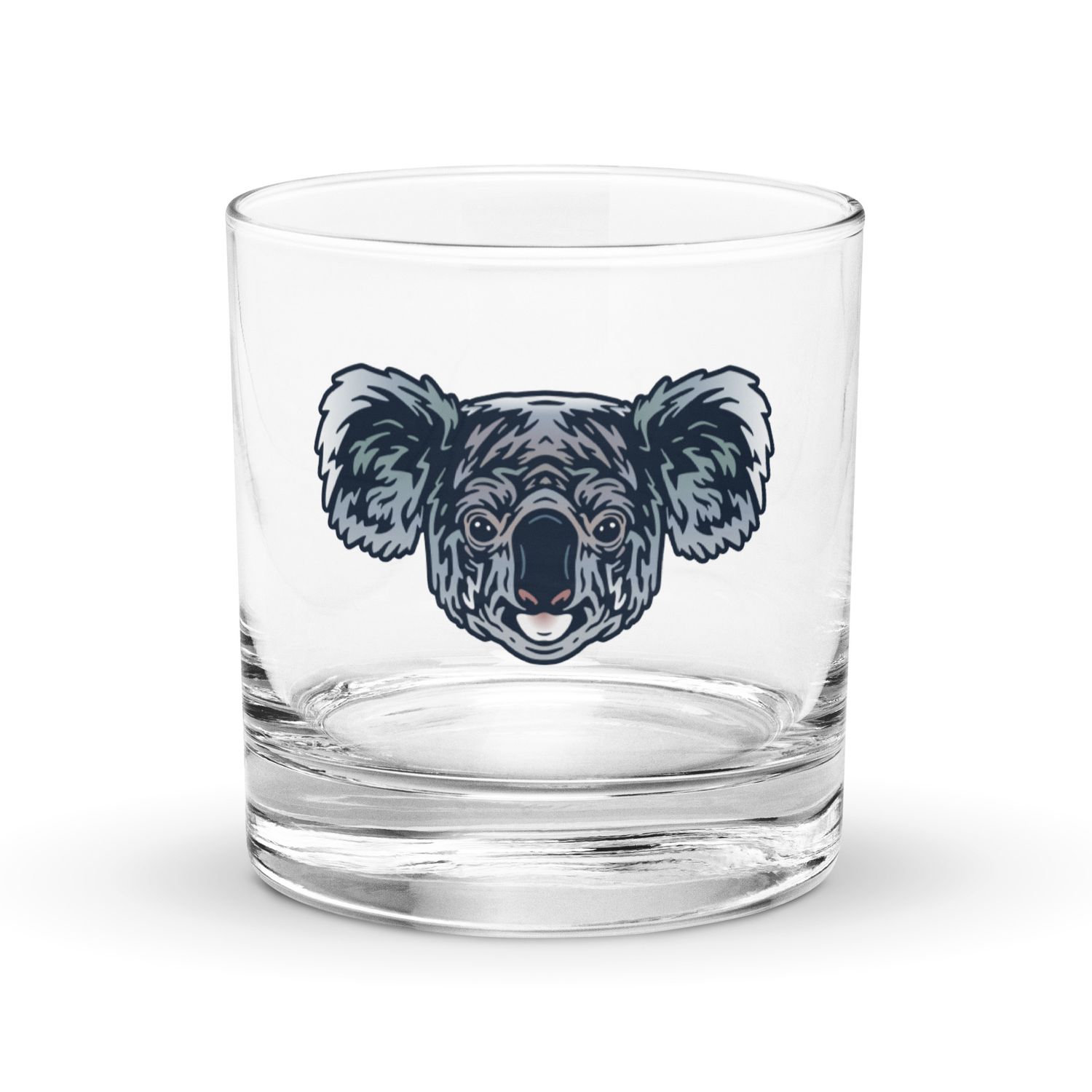 Australian Koala Portrait Rocks Glass