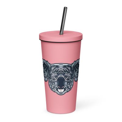 Australian Koala Portrait Insulated Tumbler with a Straw