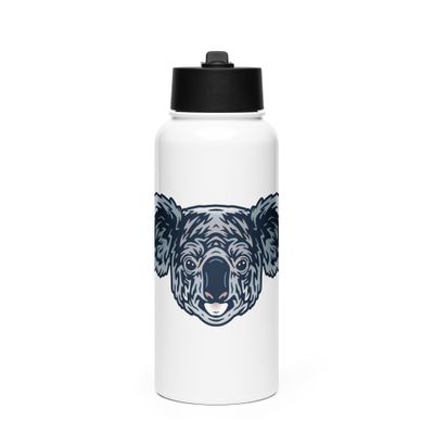 Australian Koala Portrait Stainless Steel Water Bottle with a Straw Lid