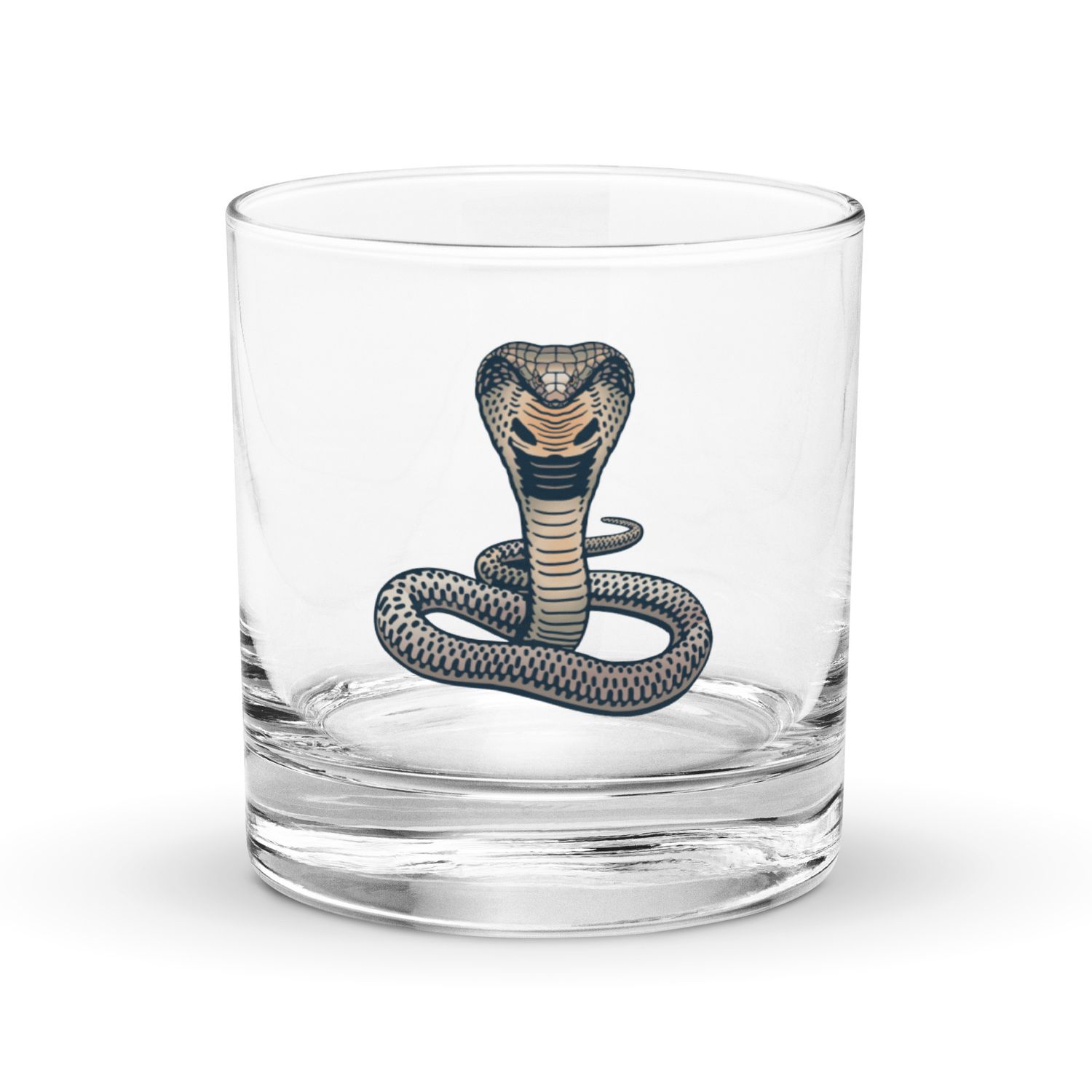 Indian King Cobra Rocks Glass