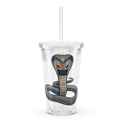 Indian King Cobra Clear Plastic Insulated Tumbler