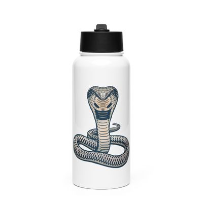 Indian King Cobra Stainless Steel Water Bottle with a Straw Lid