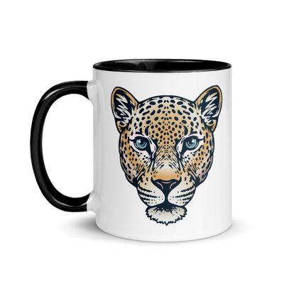 Indian Leopard Portrait Mug with Color Interior