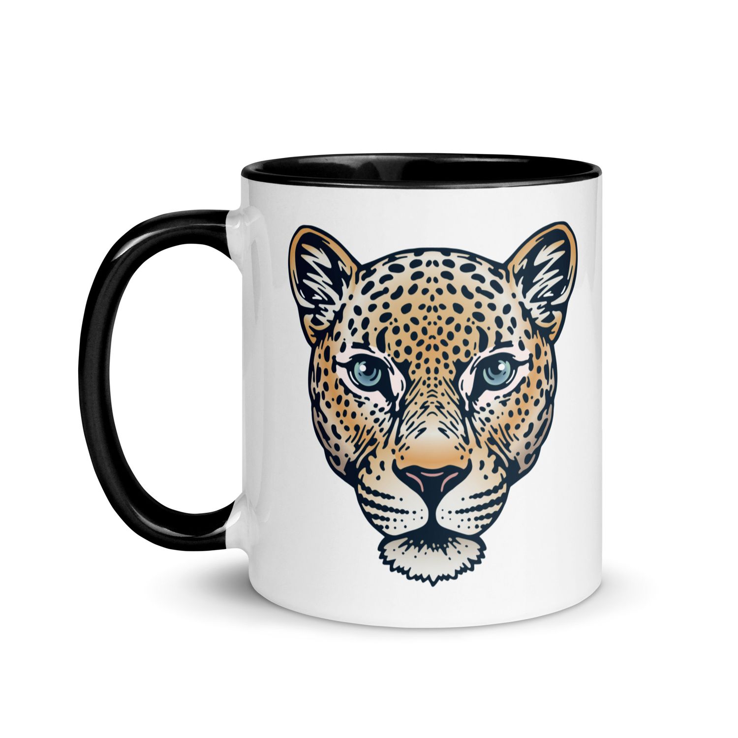 Indian Leopard Portrait Mug with Color Interior