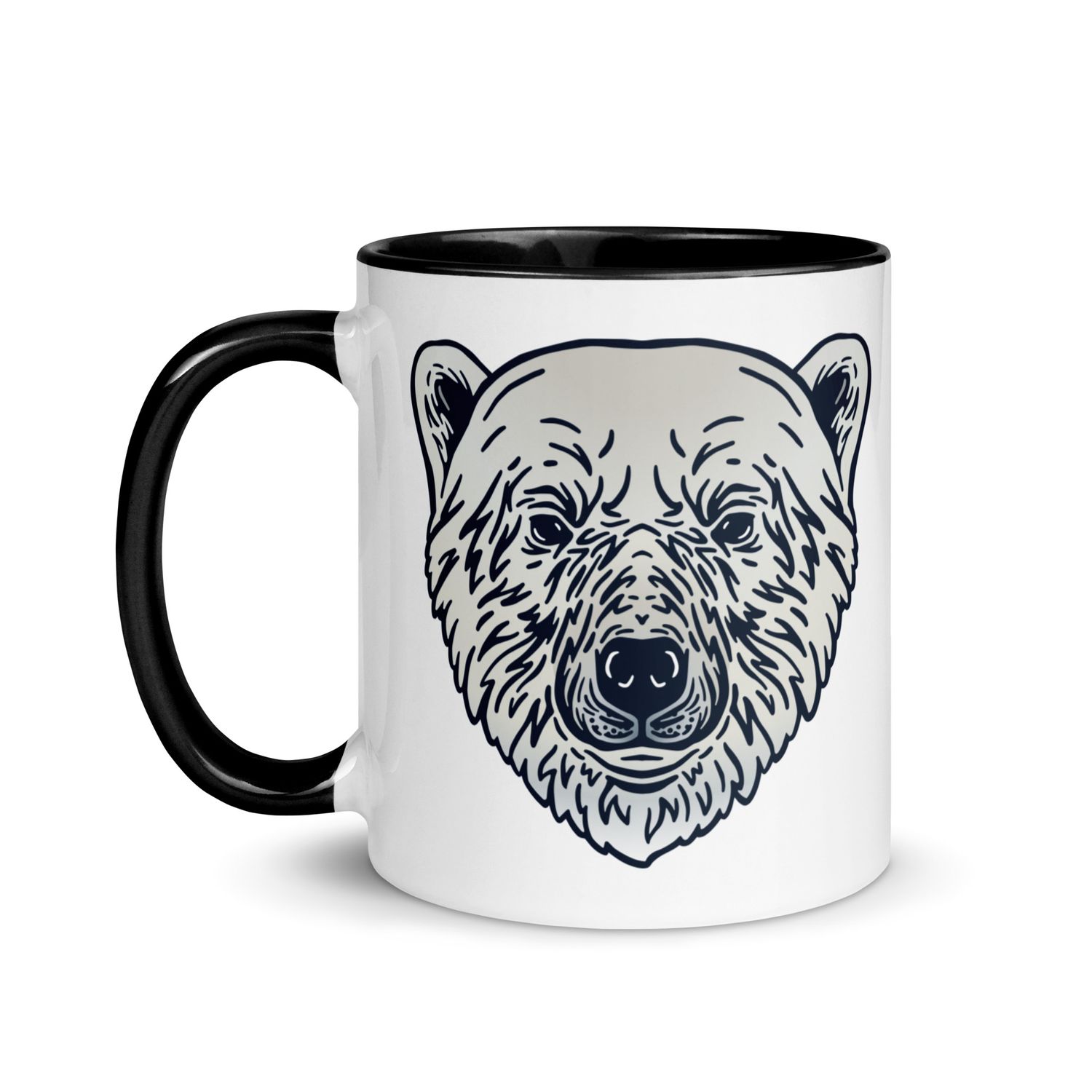 Endangered Polar Bear Portrait Mug with Color Interior