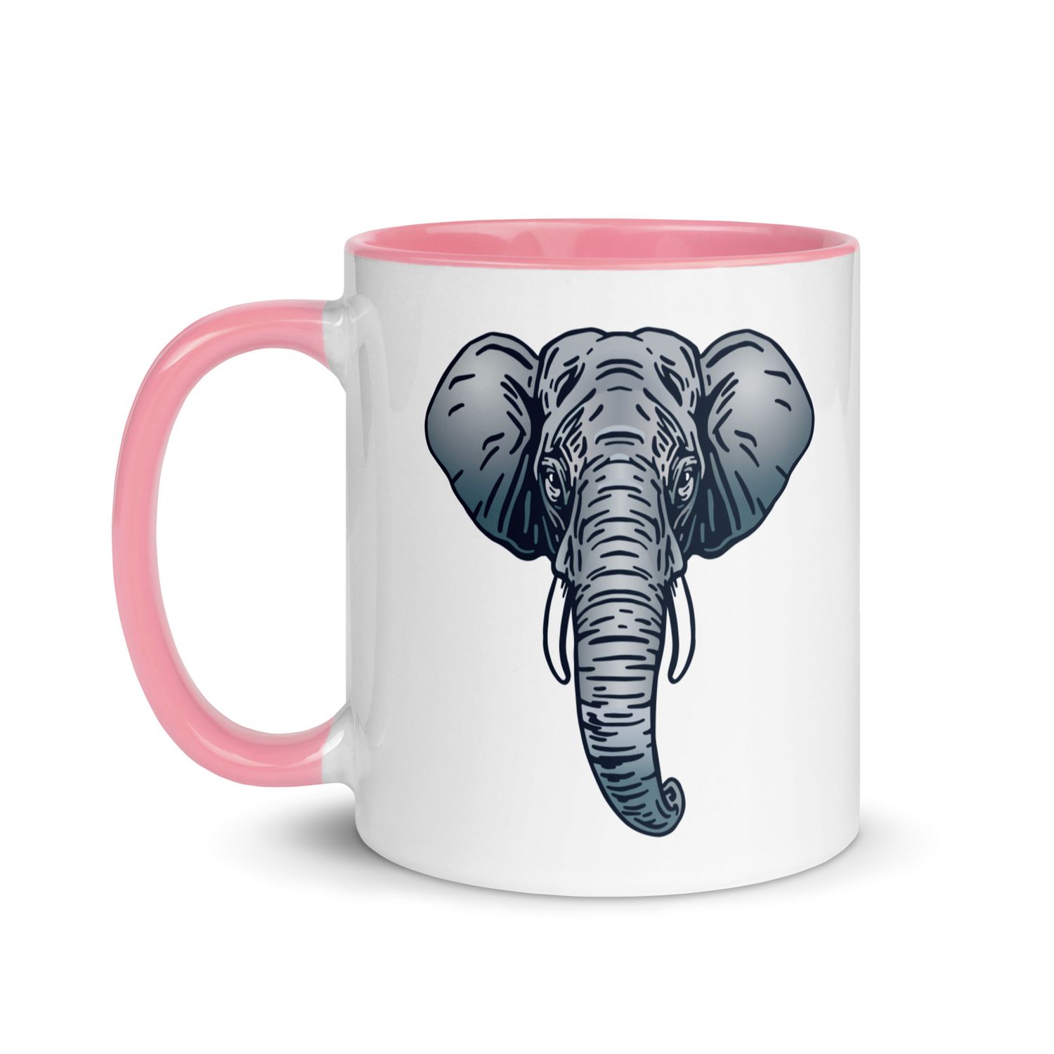 Endangered Sumatran Elephant Portrait Mug with Color Interior