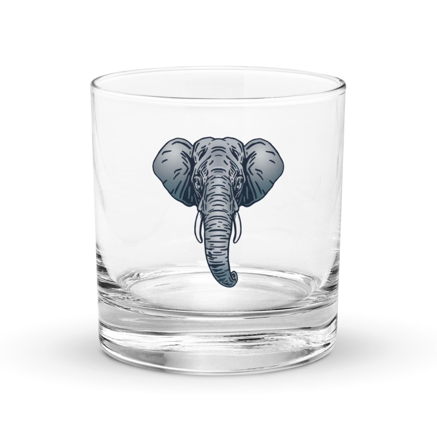 Endangered Sumatran Elephant Portrait Rocks Glass