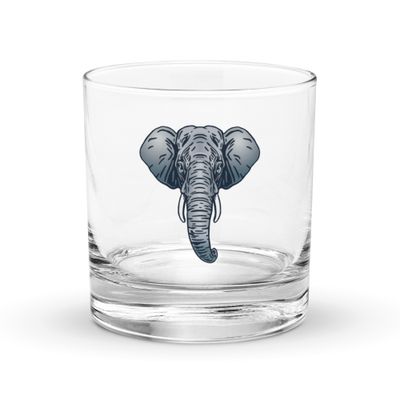 Endangered Sumatran Elephant Portrait Rocks Glass