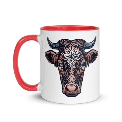 Farm Cow Portrait Mug with Color Interior