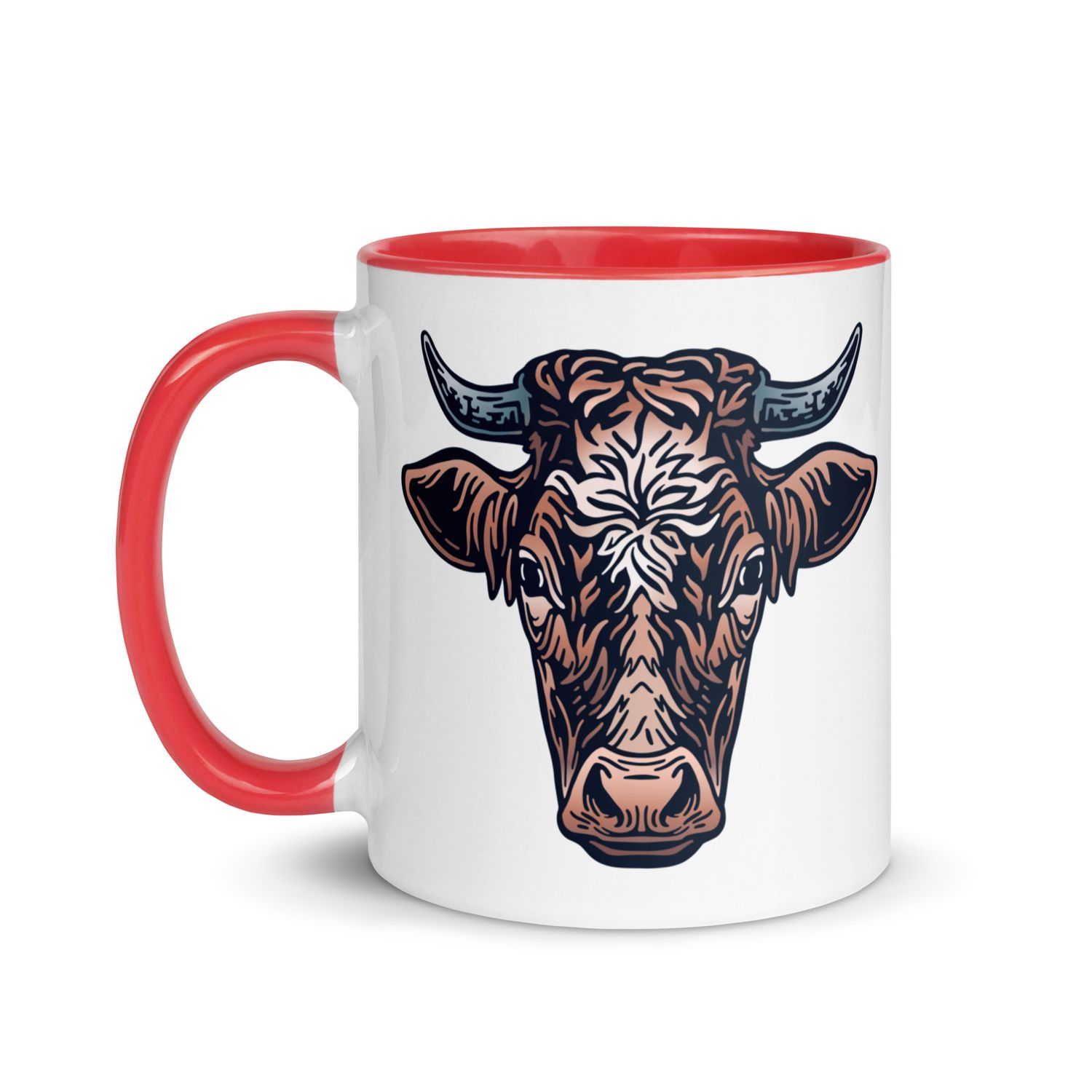 Farm Cow Portrait Mug with Color Interior