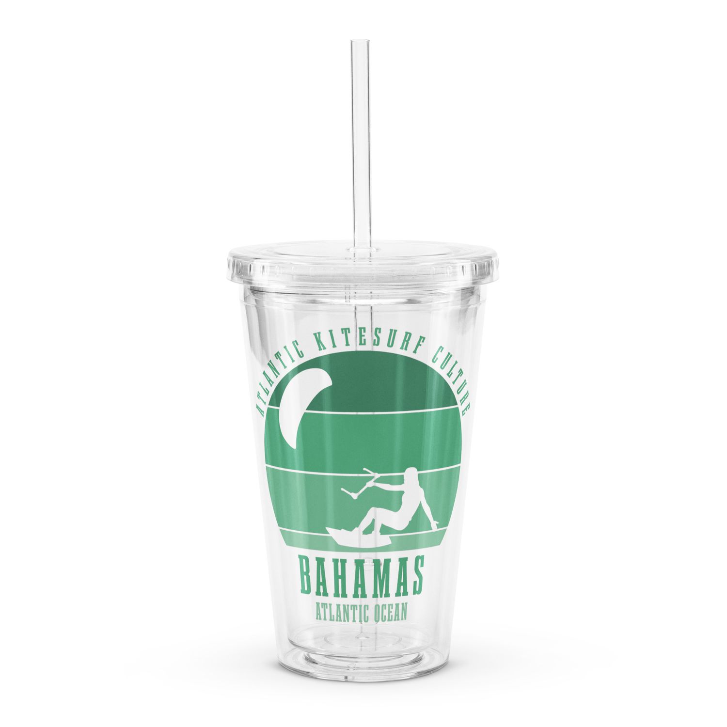 Bahamas Kitesurfing Atlantic Kitesurfer Girl Clear Plastic Insulated Tumbler