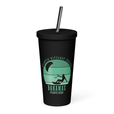 Bahamas Kitesurfing Atlantic Kitesurfer Girl Insulated Tumbler with a Straw