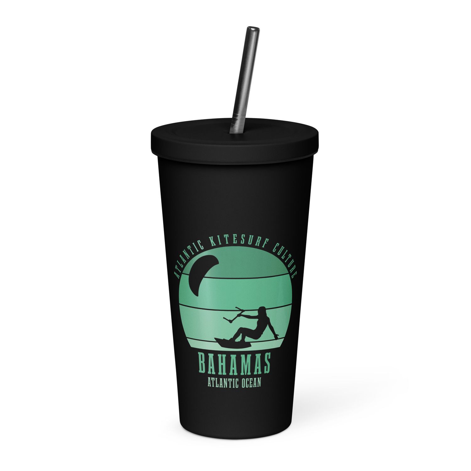 Bahamas Kitesurfing Atlantic Kitesurfer Girl Insulated Tumbler with a Straw