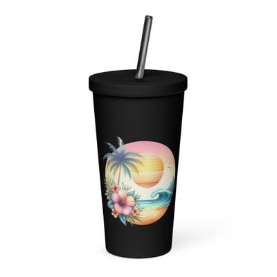 Summer Vacation Vibes (1) Insulated Tumbler with a Straw