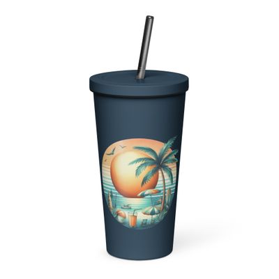 Summer Vacation Vibes (2) Insulated Tumbler with a Straw