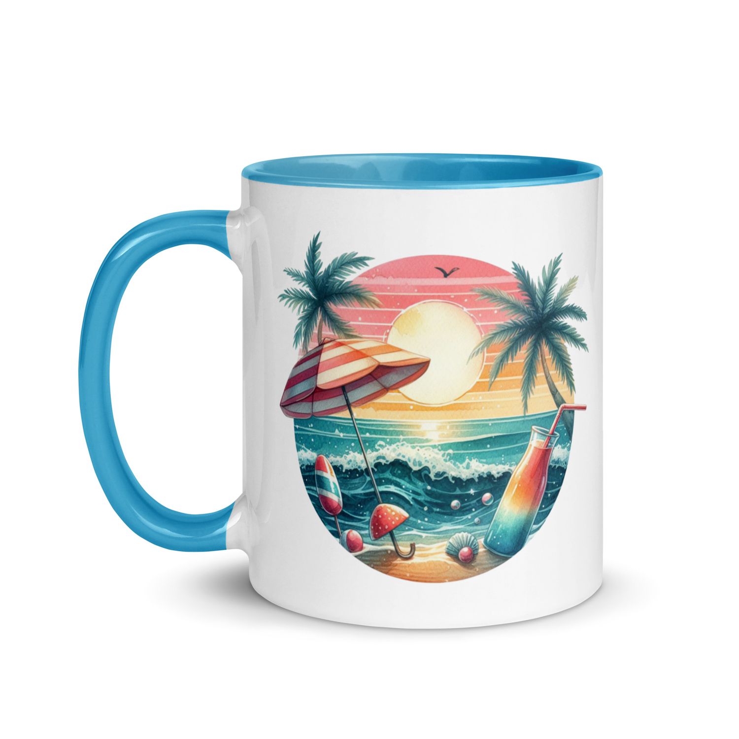 Summer Vacation Vibes (4) Mug with Color Interior