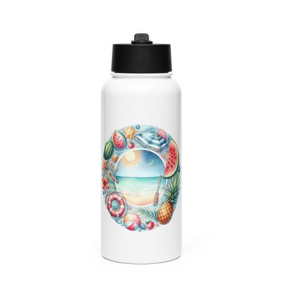 Summer Vacation Vibes (7) Stainless Steel Water Bottle with a Straw Lid