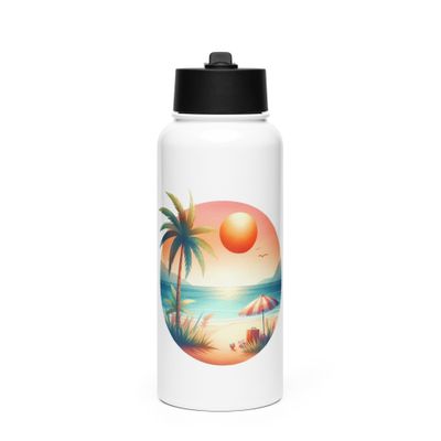 Summer Vacation Vibes (6) Stainless Steel Water Bottle with a Straw Lid