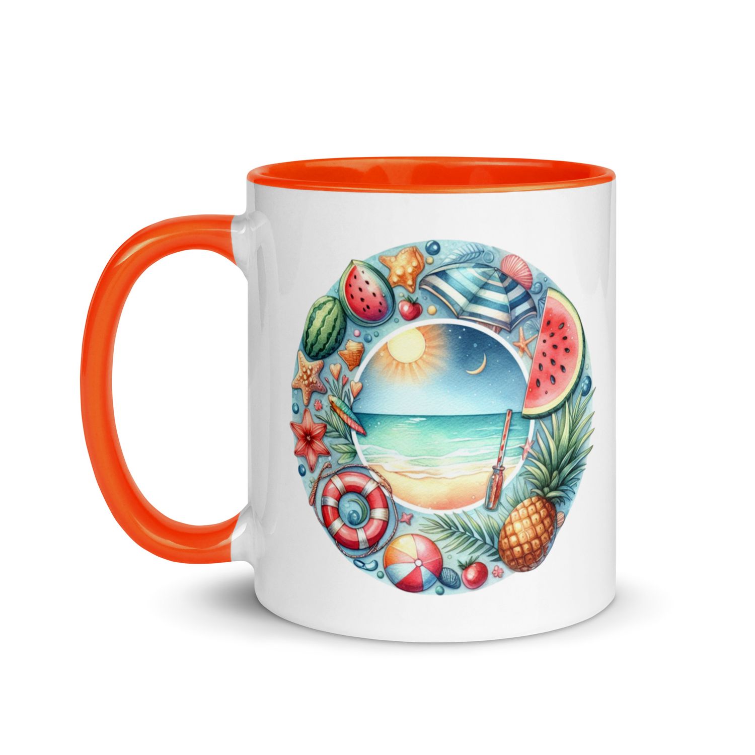Summer Vacation Vibes (7) Mug with Color Interior
