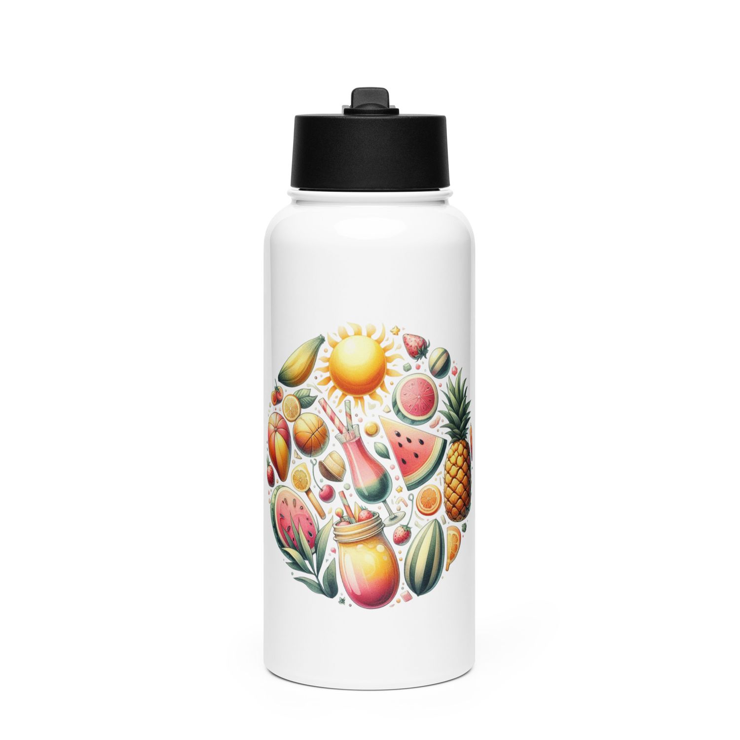 Summer Vacation Vibes (9) Stainless Steel Water Bottle with a Straw Lid