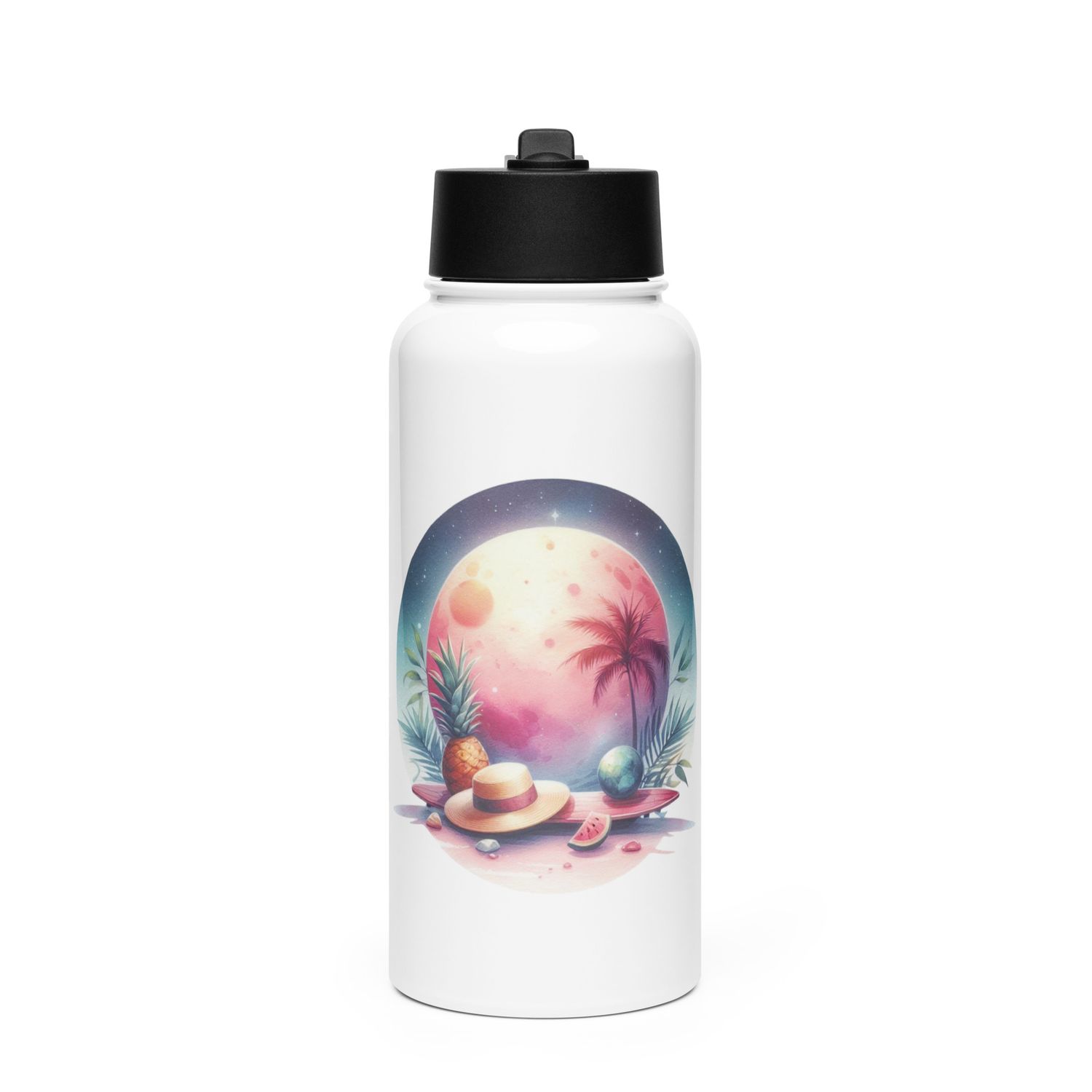 Summer Vacation Vibes (8) Stainless Steel Water Bottle with a Straw Lid
