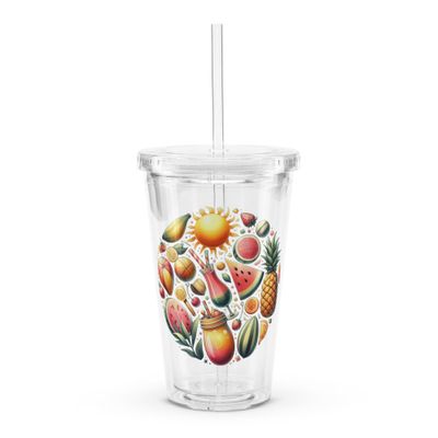 Summer Vacation Vibes (9) Clear Plastic Insulated Tumbler