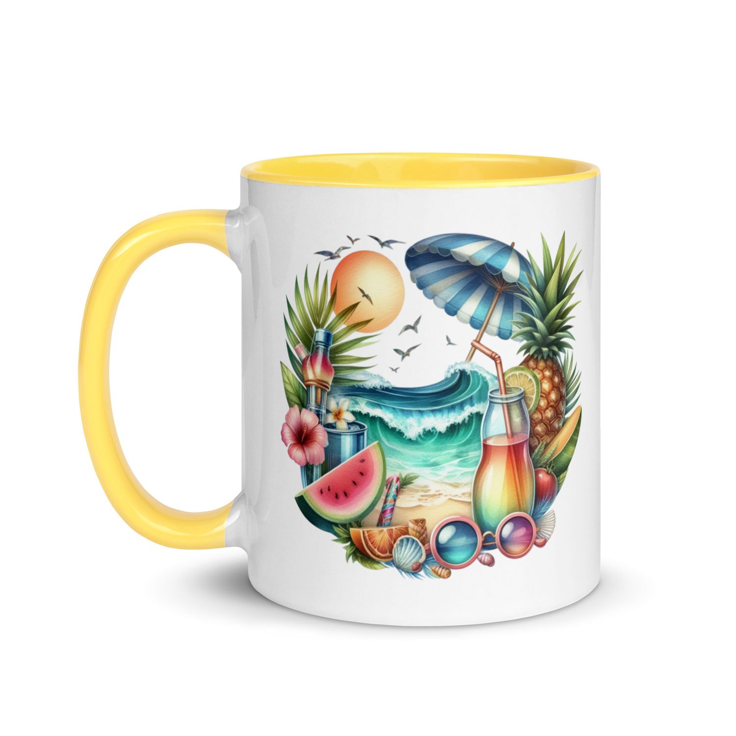 Summer Vacation Vibes (10) Mug with Color Interior