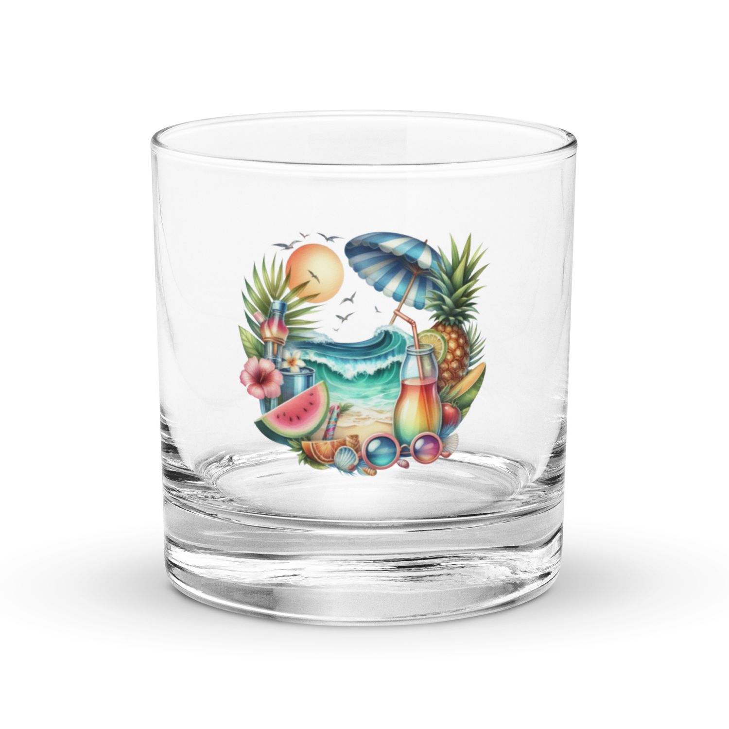Summer Vacation Vibes (10) Rocks Glass